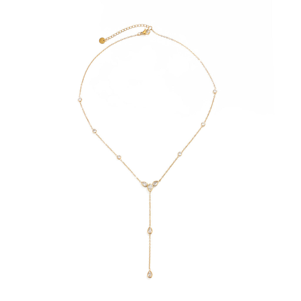 Colar em Y Dourado com Zircónias – foto 5