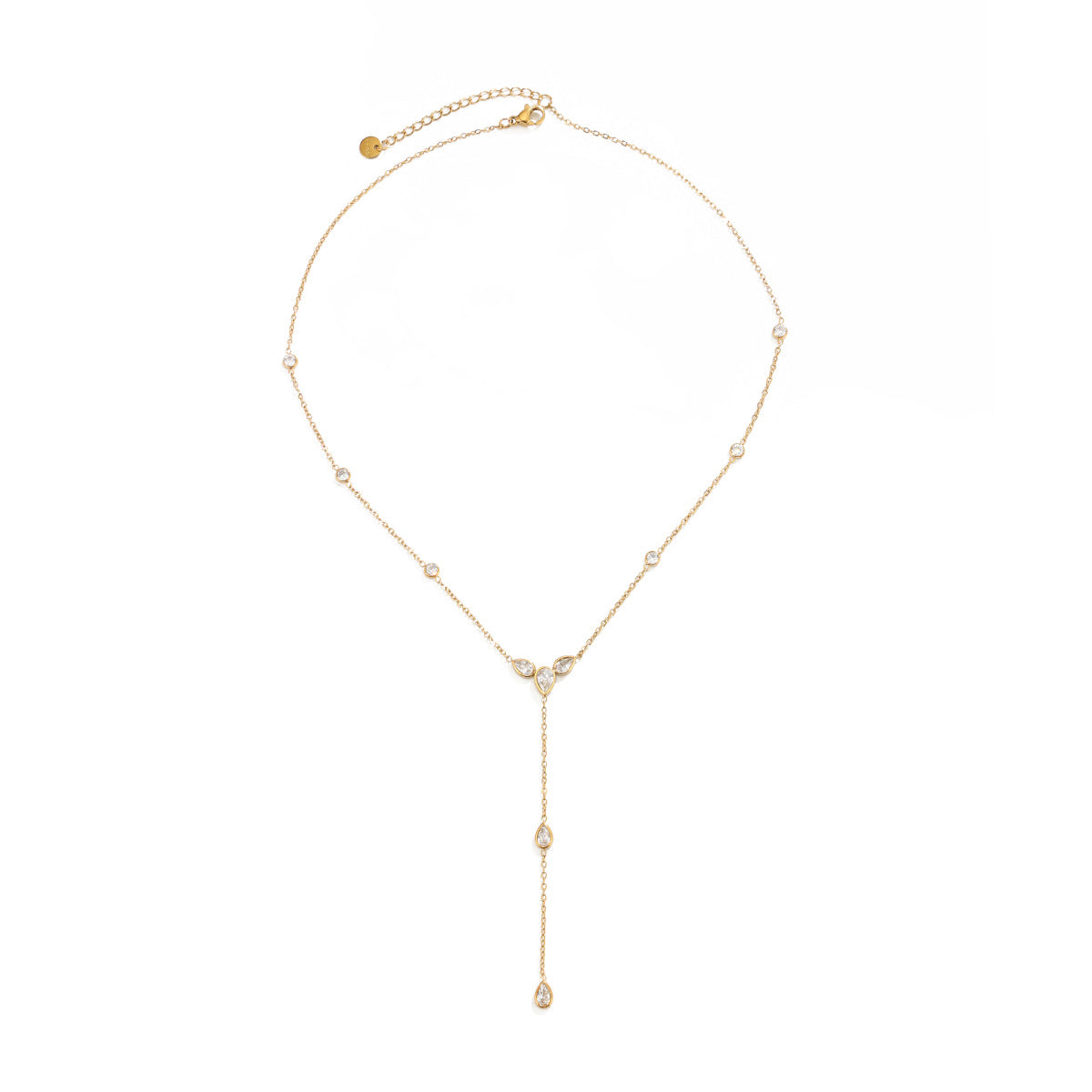 Colar em Y Dourado com Zircónias – foto 5