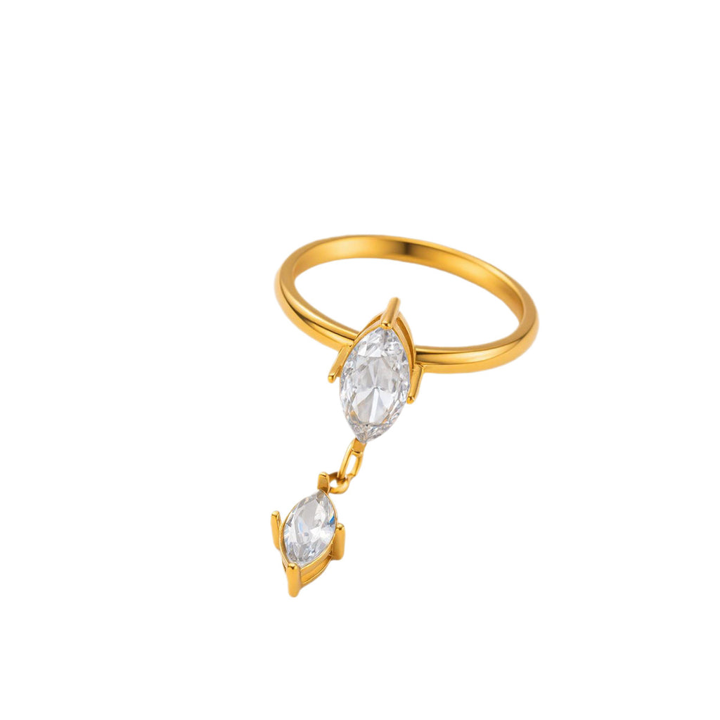Anel Dourado Marquise com Zircónia – foto 4
