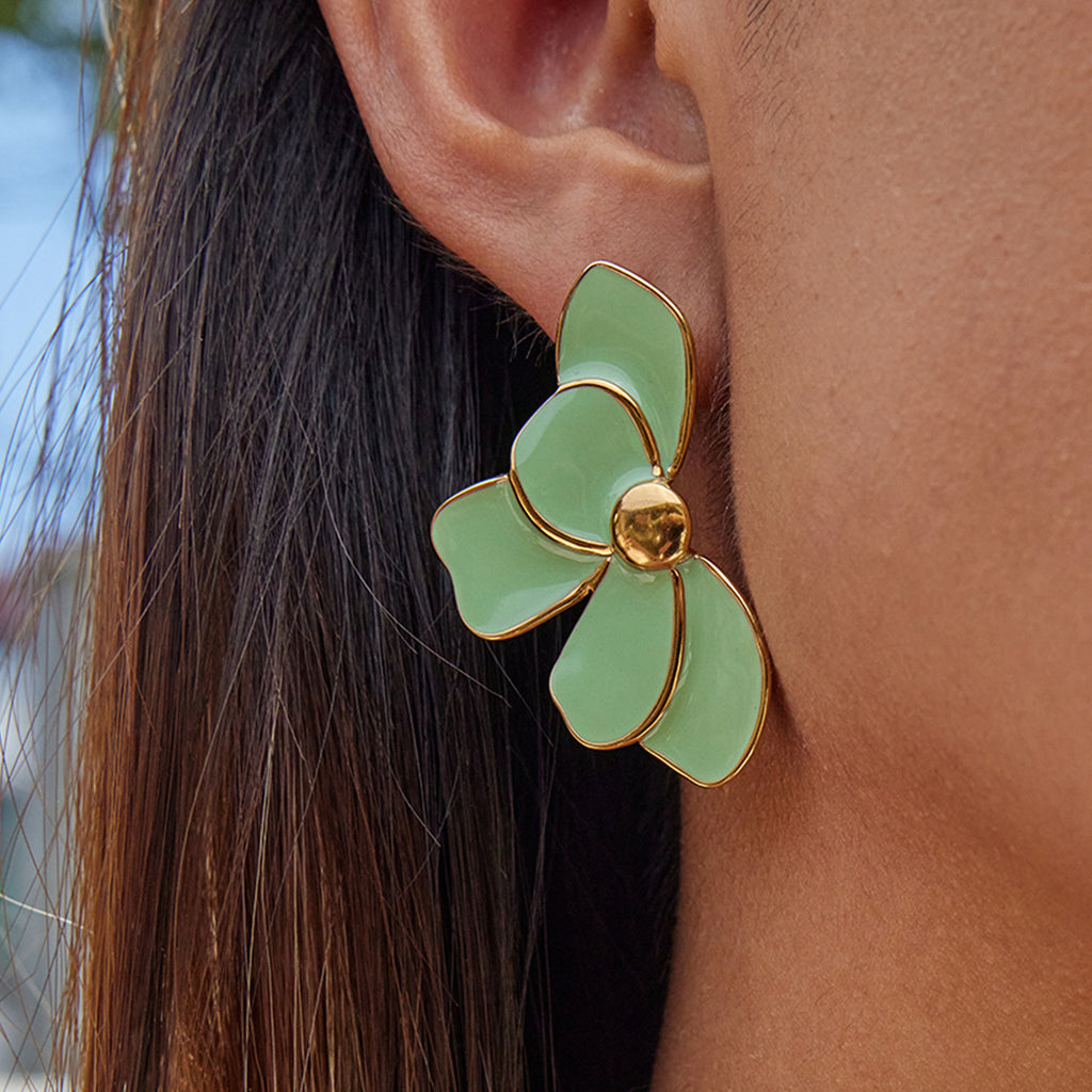 Brincos Flor Esmaltada – foto 4