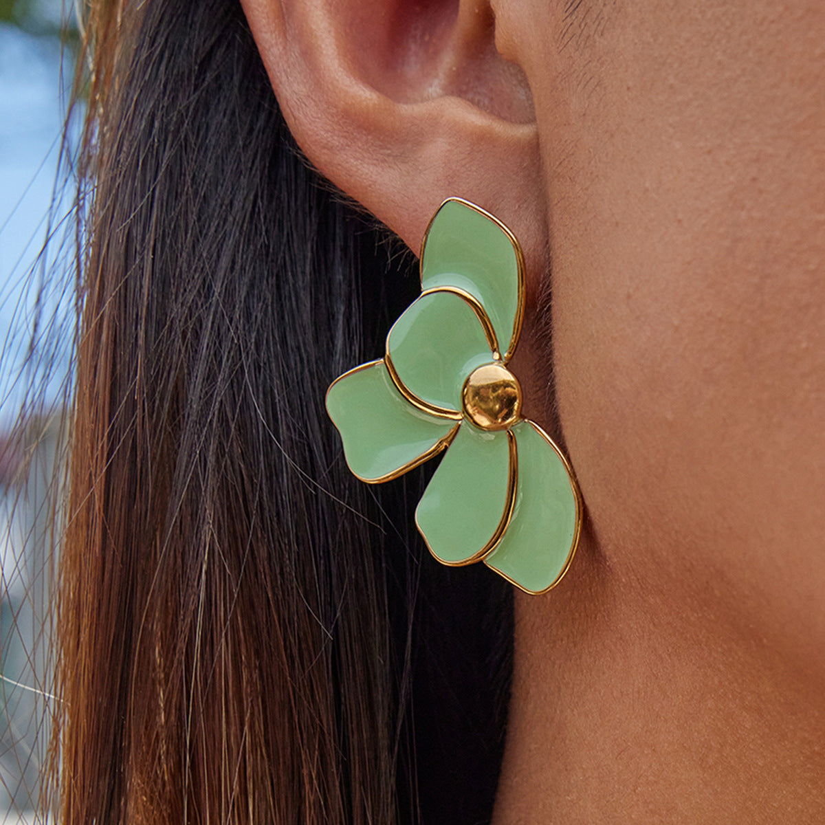 Brincos Flor Esmaltada – foto 4