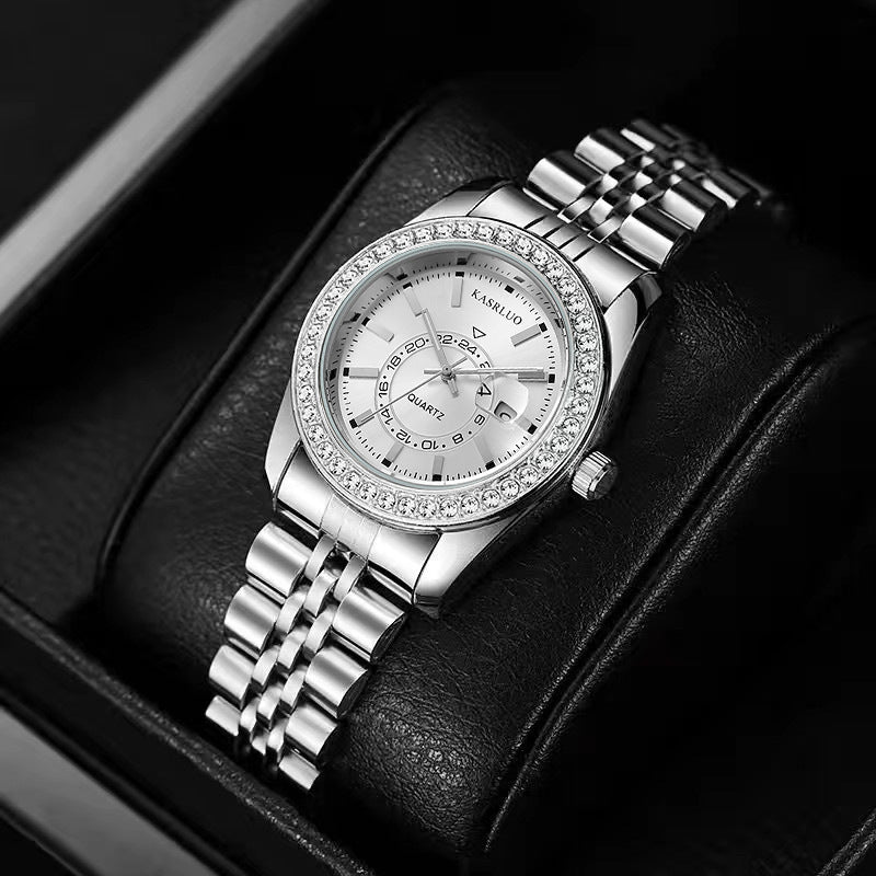 Relógio Feminino com Strass e Calendário – foto 9