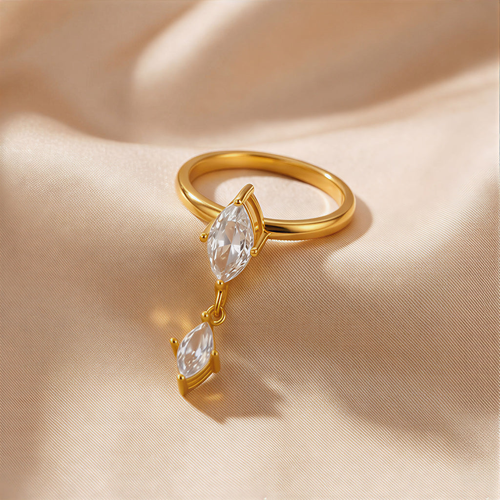Anel Dourado Marquise com Zircónia – Atelier 21