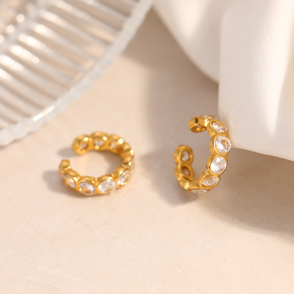 Ear Cuff Dourado com Zircónias – foto 3