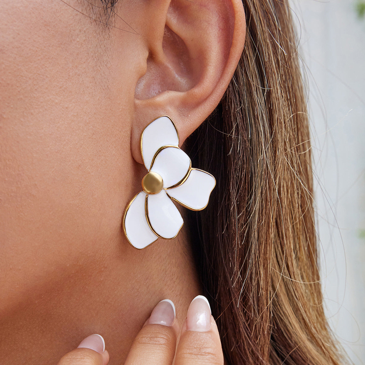 Brincos Flor Esmaltada – Atelier 21