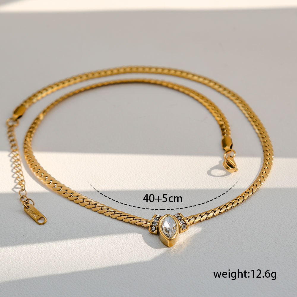 Colar Dourado com Zircónia Central – foto 6