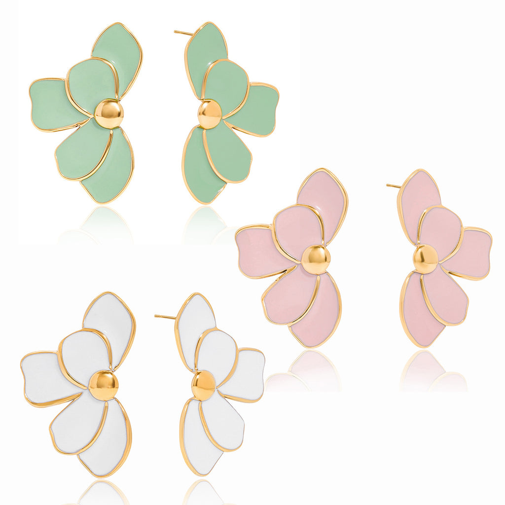 Brincos Flor Esmaltada – foto 5