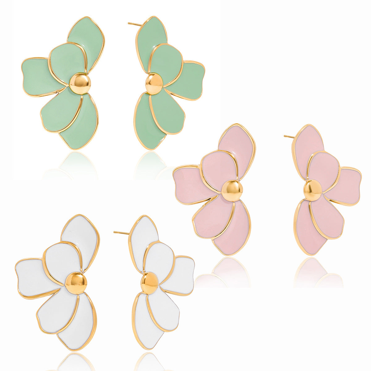 Brincos Flor Esmaltada – foto 5