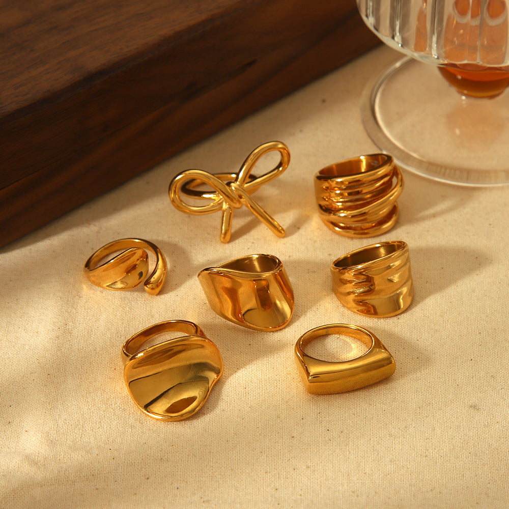 Anel Dourado Statement – Laço e Modelos Orgânicos – foto 4