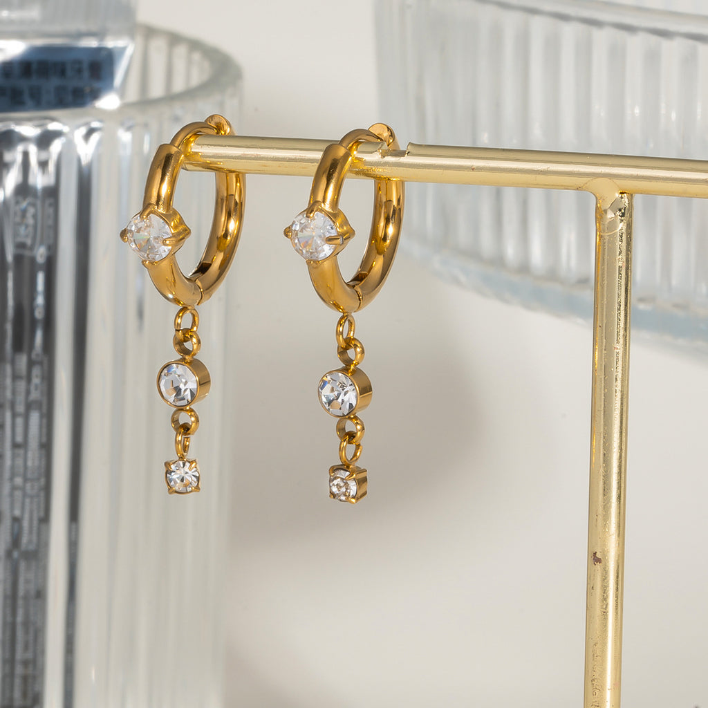 Brincos Argola com Pendente de Zircónia – Atelier 21