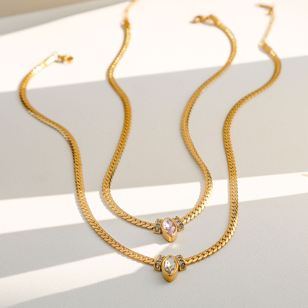 Colar Dourado com Zircónia Central – foto 5