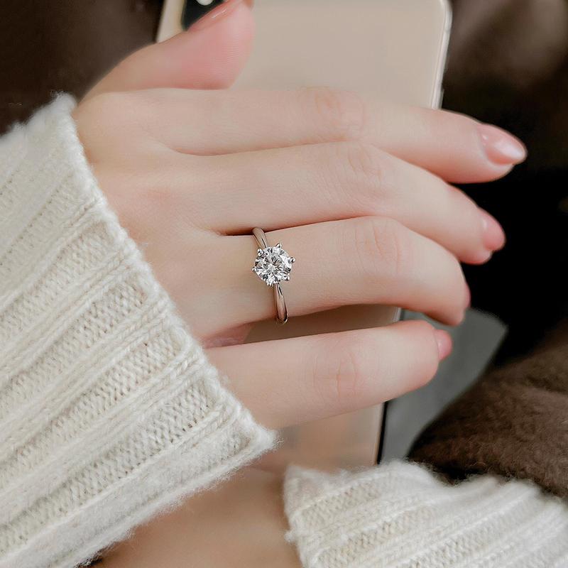 Anel Solitário 6 Garras Dourado e Prateado – foto 2