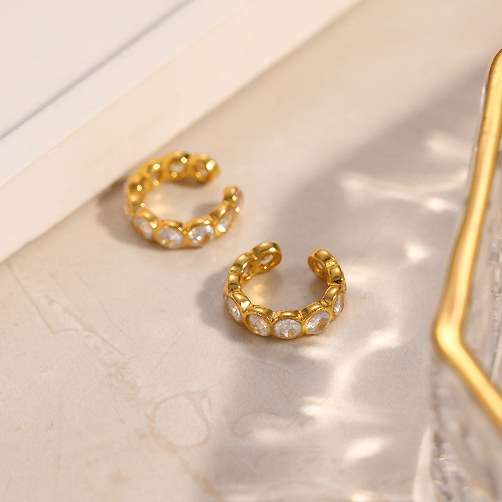 Ear Cuff Dourado com Zircónias – foto 2