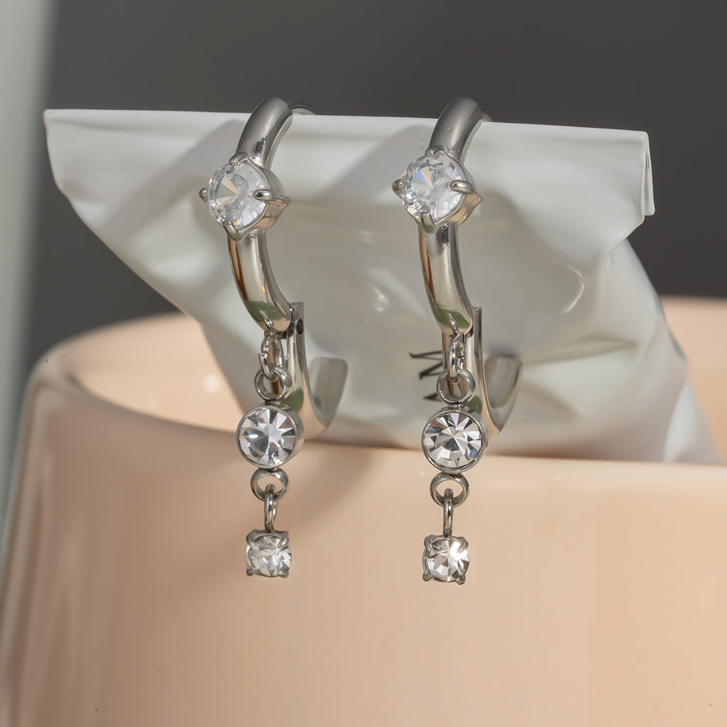 Brincos Argola com Pendente de Zircónia – foto 3