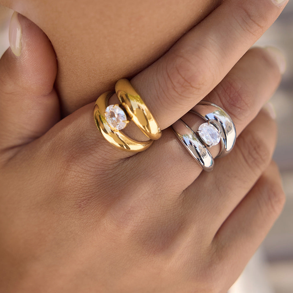 Anel Duas Camadas com Zircónia – foto 2