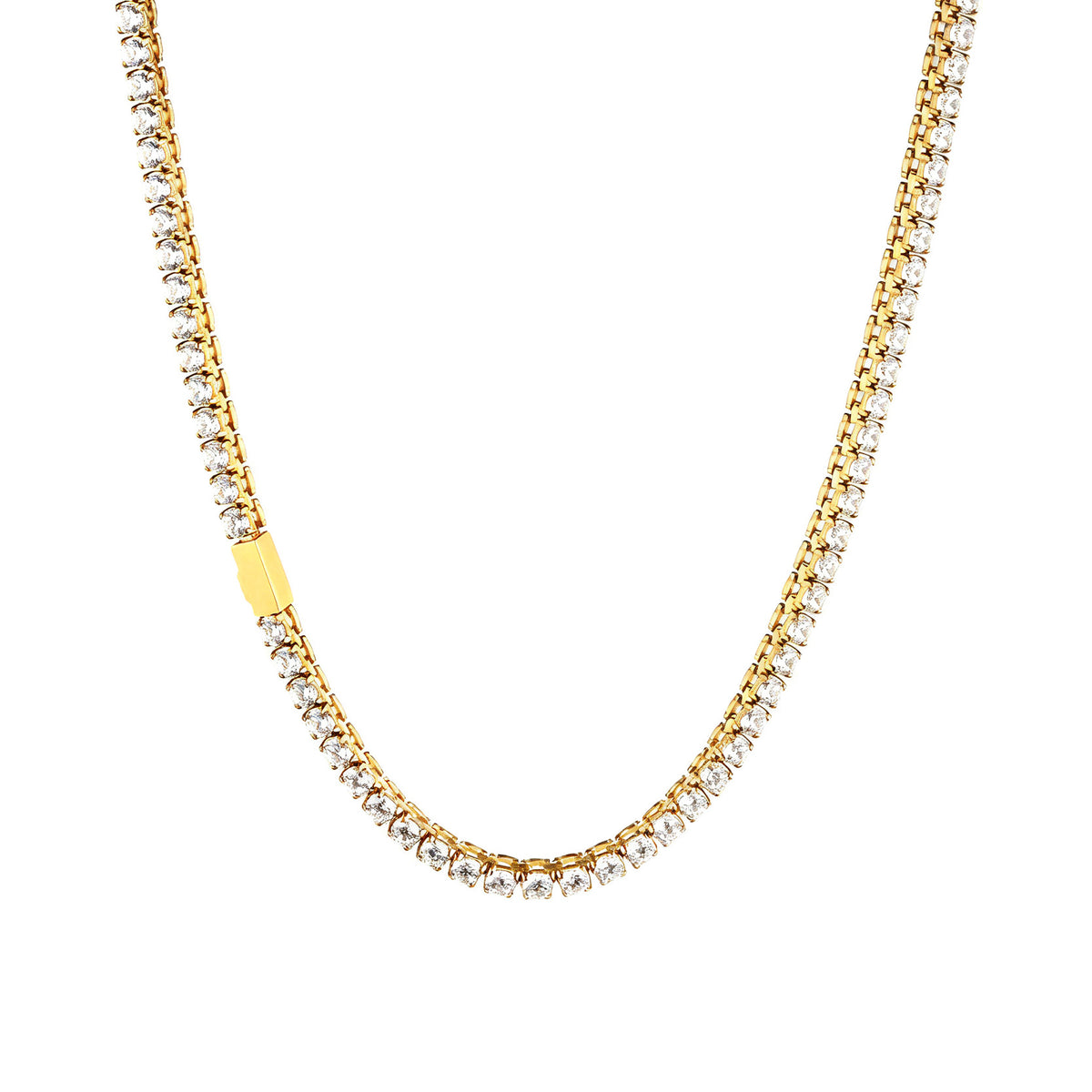 Colar Ténis com Zircónias Dourado e Prateado – foto 9