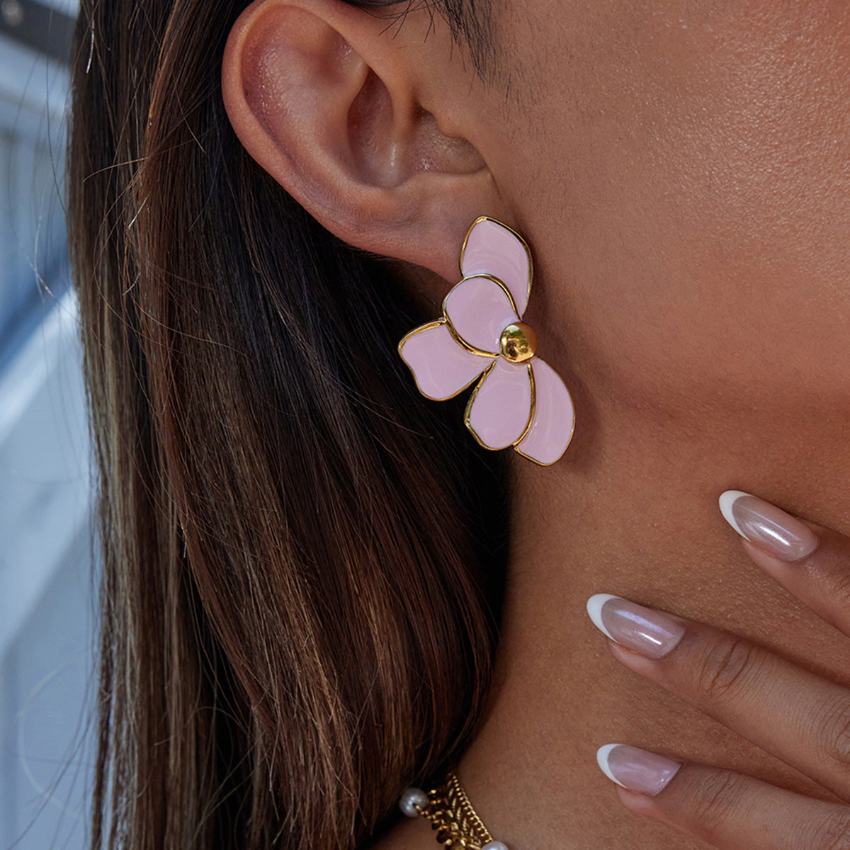 Brincos Flor Esmaltada – foto 3