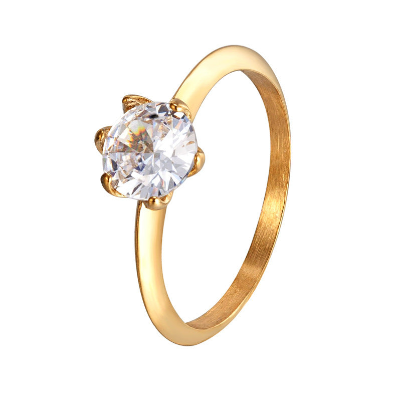 Anel Solitário 6 Garras Dourado e Prateado – foto 5