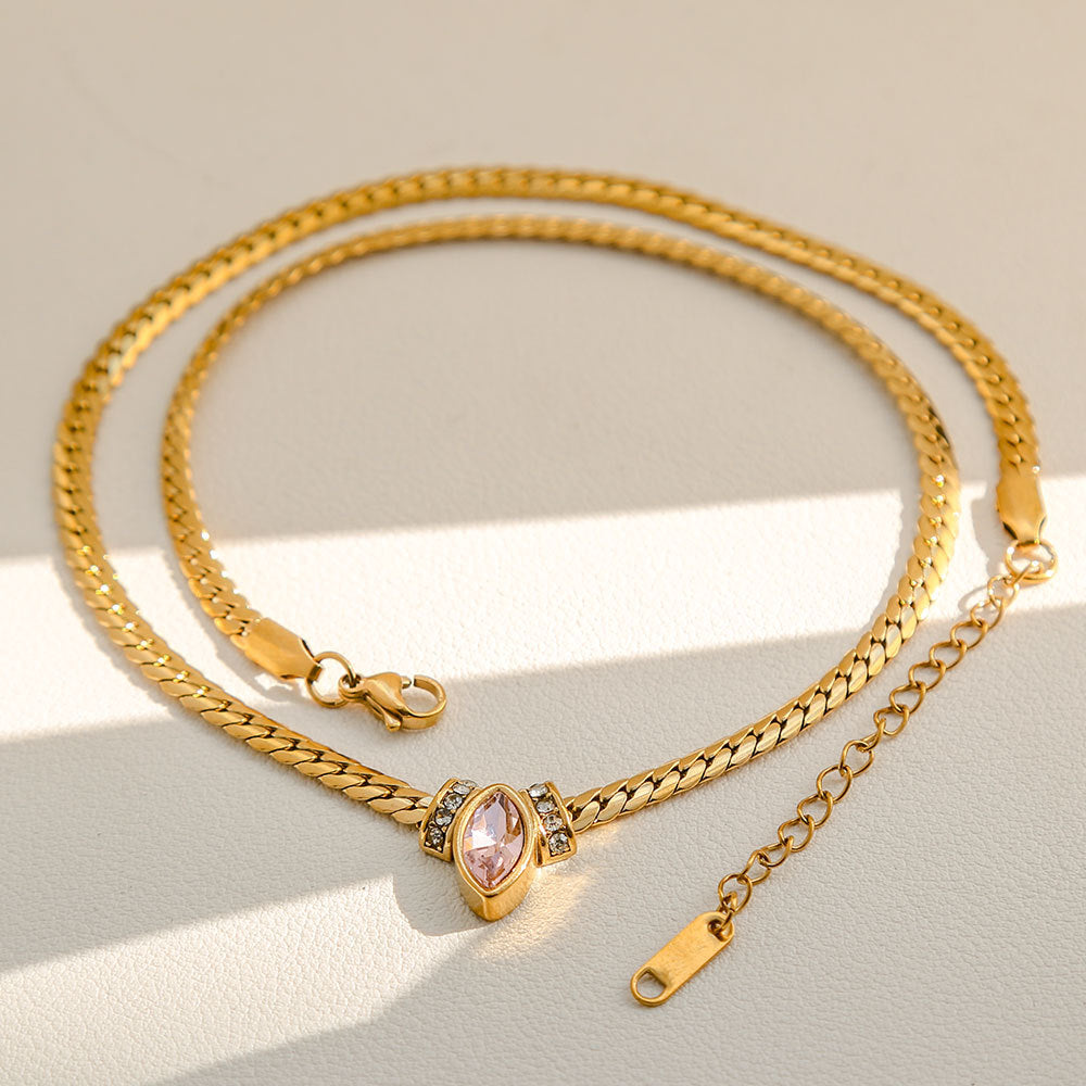 Colar Dourado com Zircónia Central – foto 7