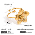 Anel Flor Dourado Ajustável – foto 6
