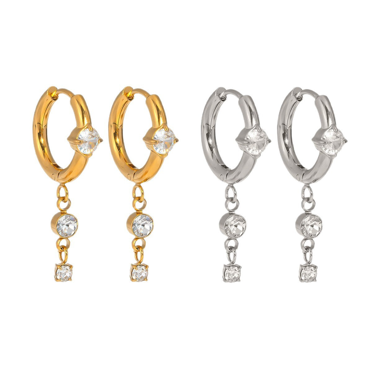 Brincos Argola com Pendente de Zircónia – foto 4